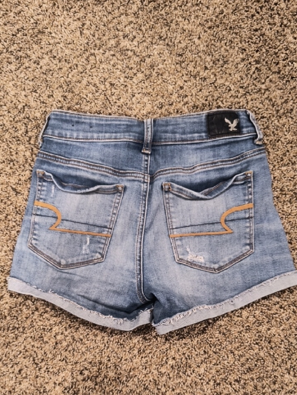American Eagle Outfitters Light Blue Distressed Denim Shorts - Picture 2 of 4